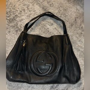 Black Leather Tote Bag